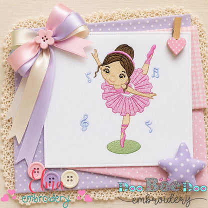 Twirling Ballerina - Fill Stitch - Machine Embroidery Design