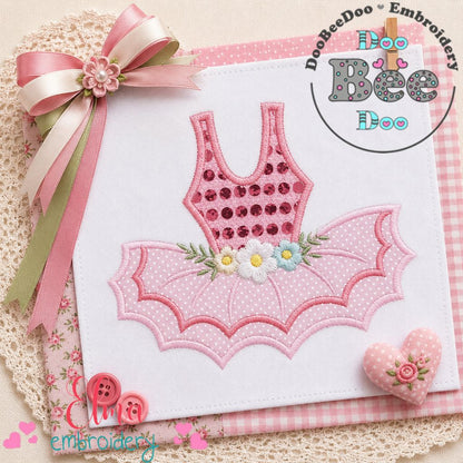 Sweet Floral Ballerina Tutu - Applique – Machine Embroidery Design