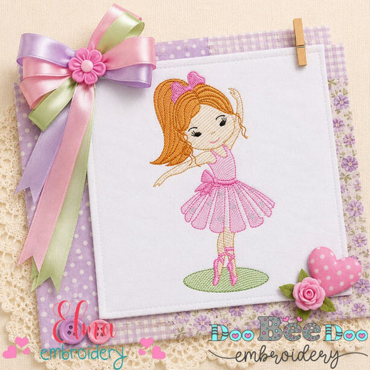 Sweet Ballerina - Sketch Stitch - Machine Embroidery Design