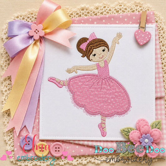 Sweet Little Ballerina - Appliqué - Machine Embroidery Design
