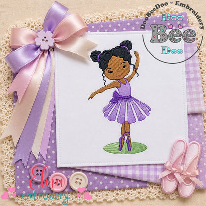 Little Ballerina Grace - Fill Stitch - Machine Embroidery Design