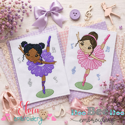 Adorable Ballerina Friends Collection - Fill Stitch - Machine Embroidery Design