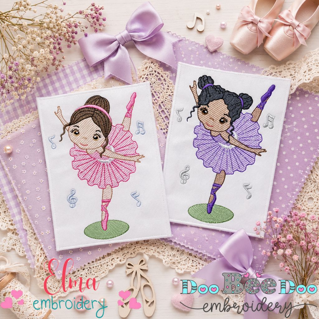 Sweet Ballet Besties Collection - Sketch Stitch - Machine Embroidery Design