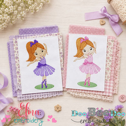 Sweet Little Ballerina Collection – Fill & Sketch Stitch – Machine Embroidery Design