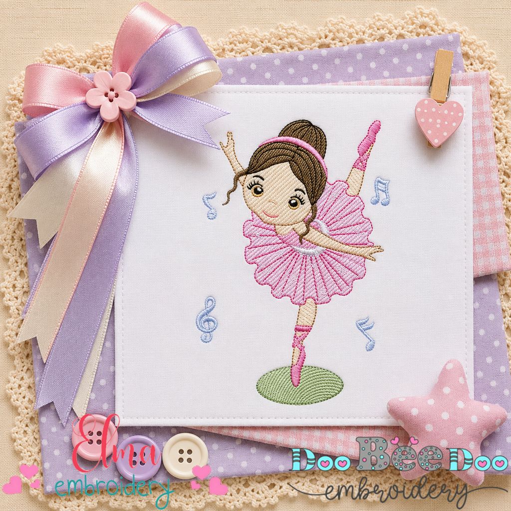 Graceful Ballerina - Sketch Stitch - Machine Embroidery Design