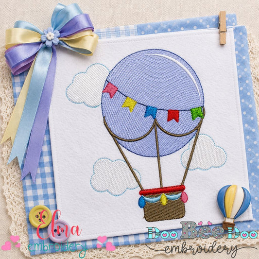 Whimsical Hot Air Balloon - Fill Stitch – Machine Embroidery Design