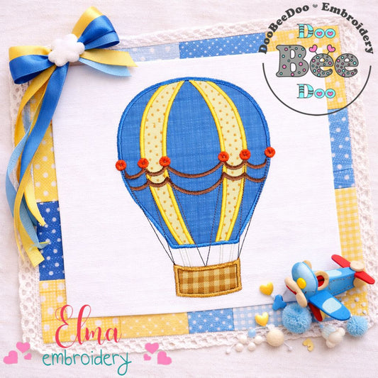Hot Air Balloon – Appliqué – Machine Embroidery Design