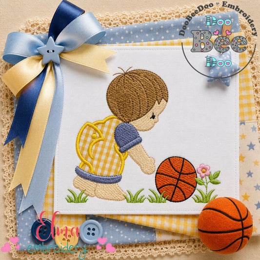Little Basketball Star - Appliqué - Machine Embroidery Design