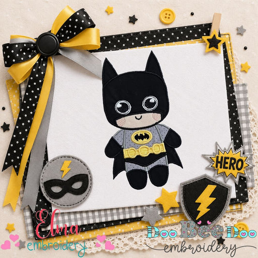 Baby Batman - Applique - Machine Embroidery Design
