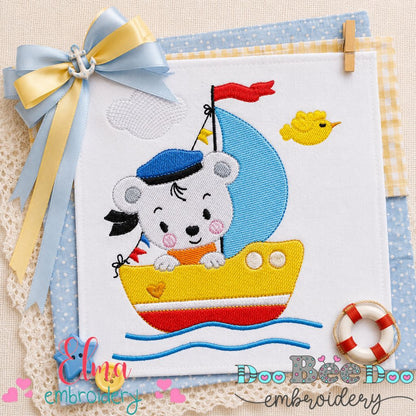 Little Sailor Teddy Bear - Fill Stitch - Machine Embroidery Design