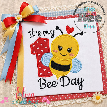 Sweet Bee First Birthday – Appliqué – Machine Embroidery Design