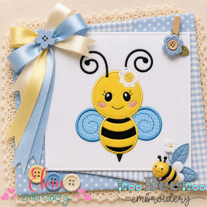 Daisy Bee - Appliqué - Machine Embroidery Design