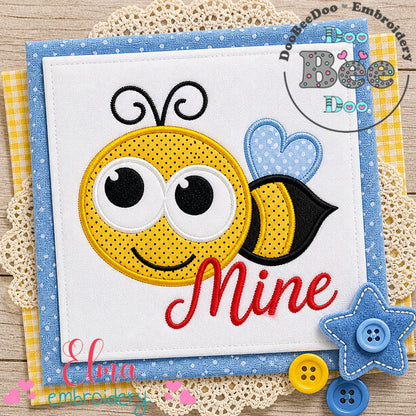 Sweet Bee Mine Valentine - Appliqué – Machine Embroidery Design