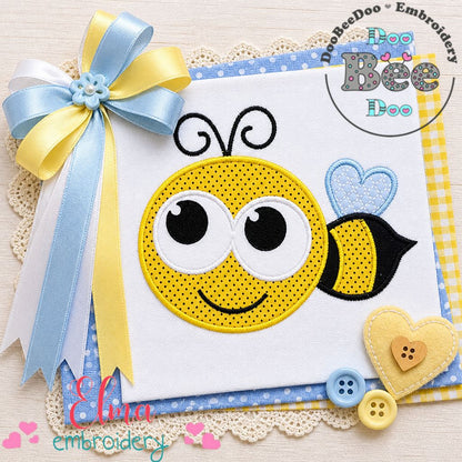 Sweet Little Bee – Appliqué – Machine Embroidery Design