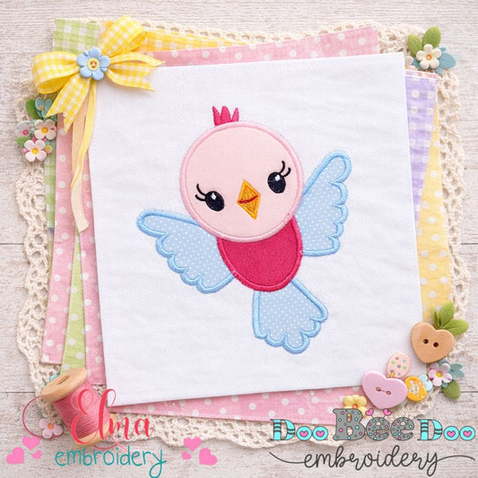 Sweet Flying Bird - Appliqué – Machine Embroidery Design