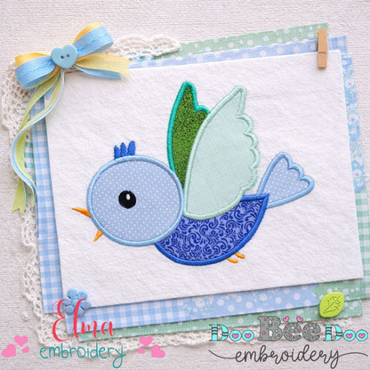 Cute Flying Bird - Appliqué - Machine Embroidery Design