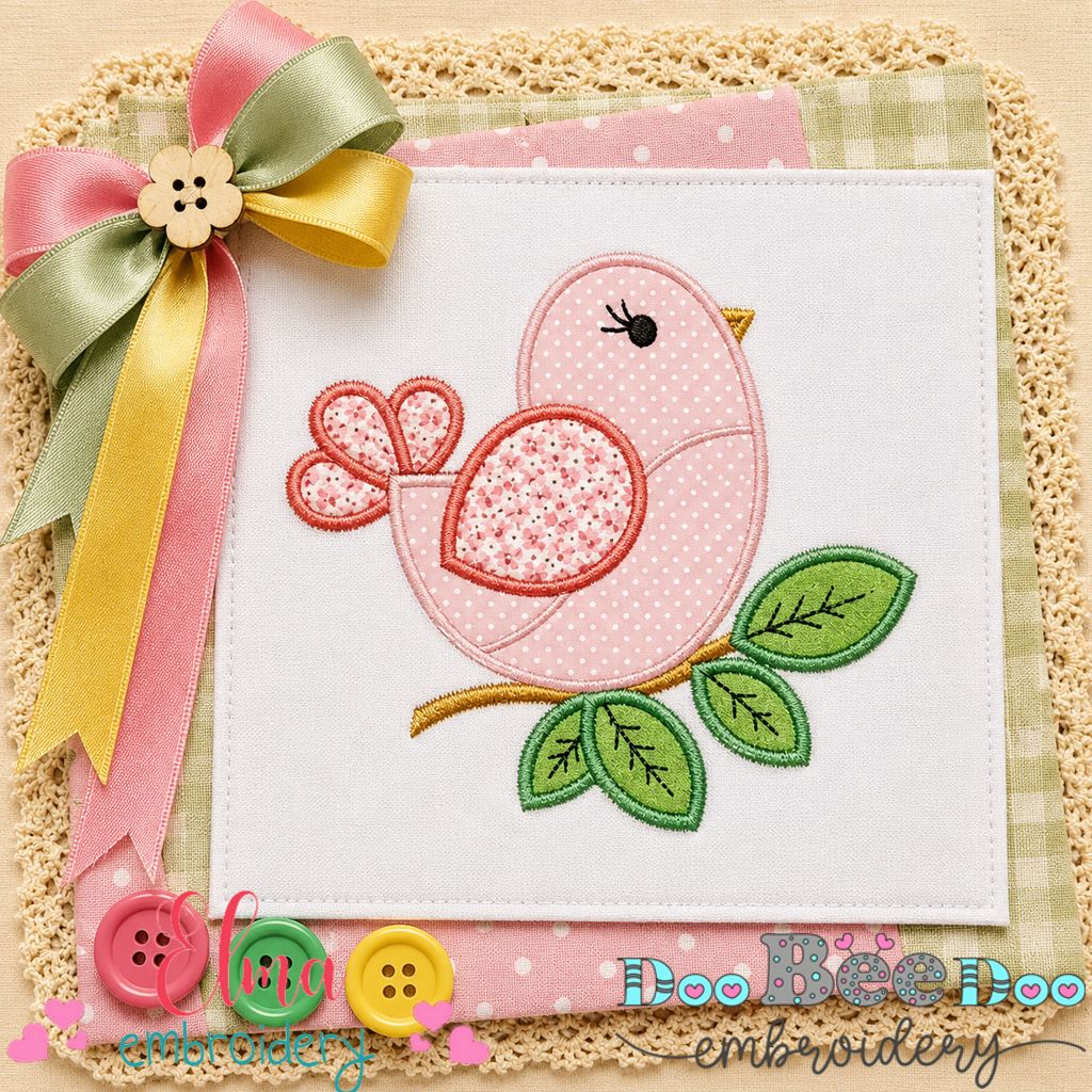 Sweet Little Birdie - Applique - Machine Embroidery Design