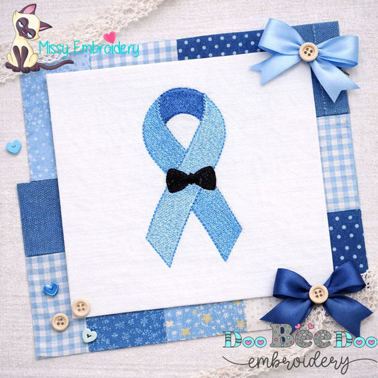 Blue November Ribbon – Fill Stitch – Machine Embroidery Design