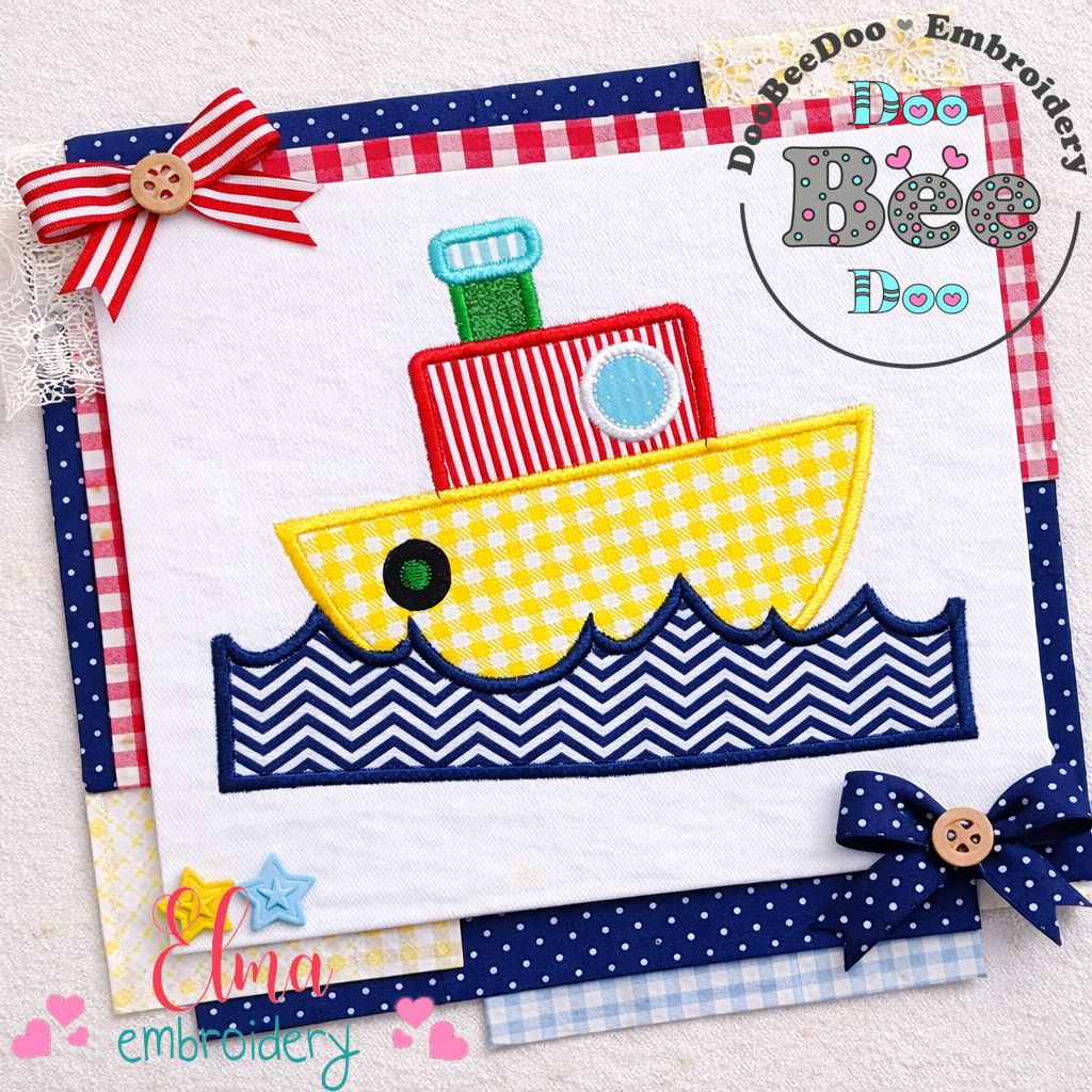Cheerful Ship – Appliqué – Machine Embroidery Design