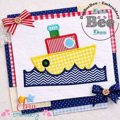 Cheerful Ship – Appliqué – Machine Embroidery Design