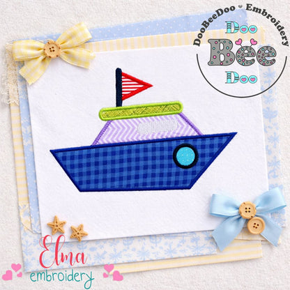 Speed Boat – Appliqué – Machine Embroidery Design