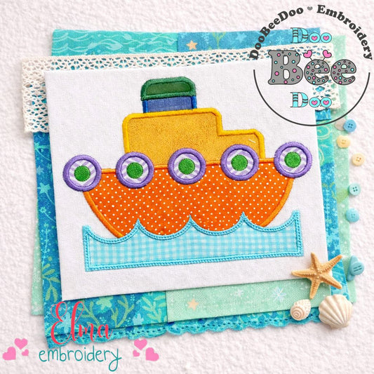 Cute Little Boat – Appliqué – Machine Embroidery Design