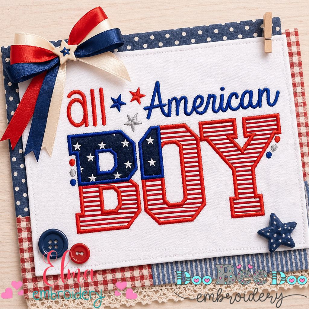 All American Boy - Appliqué – Machine Embroidery Design