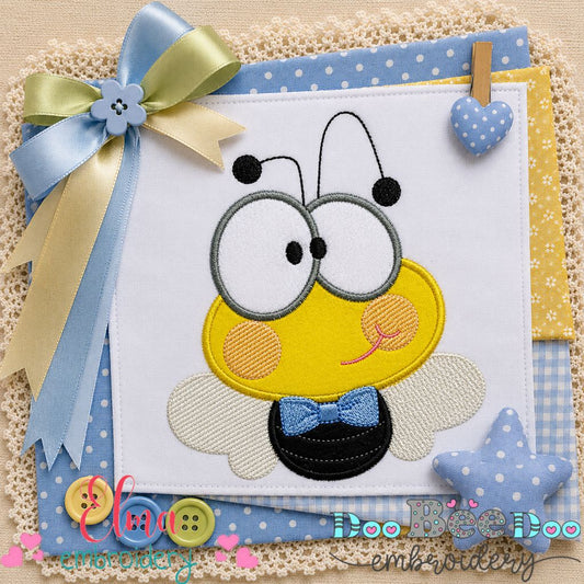 Cute Funny Bug Boy - Appliqué - Machine Embroidery Design