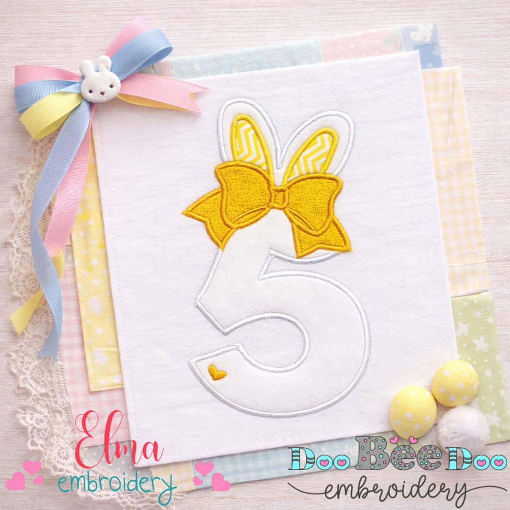 Bunny Number Five - Appliqué – Machine Embroidery Design