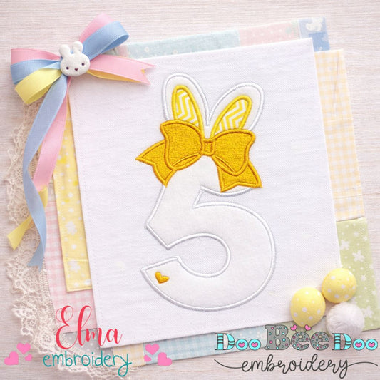 Bunny Number Five - Appliqué – Machine Embroidery Design