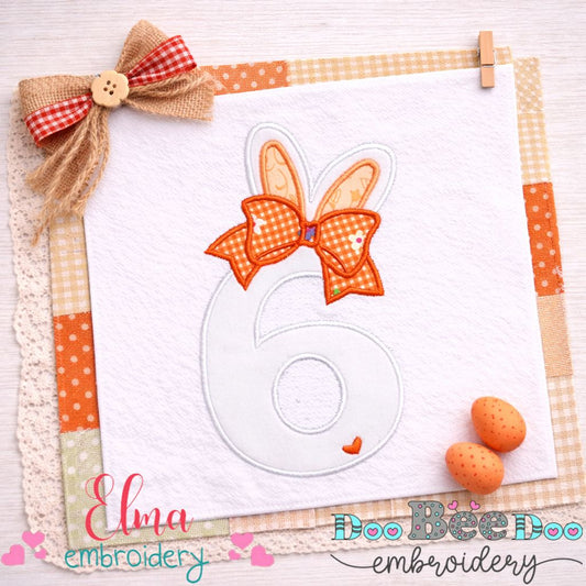 Bunny Number Six - Appliqué – Machine Embroidery Design