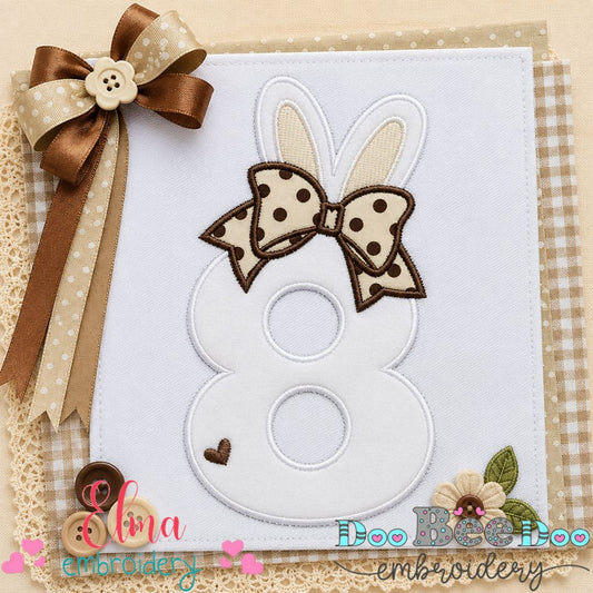 Bunny Birthday Eight - Applique – Machine Embroidery Design