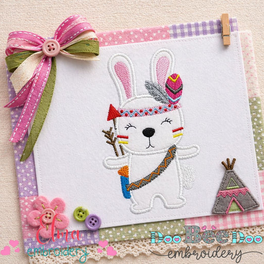 Sweet Boho Bunny Adventure - Appliqué - Machine Embroidery Design