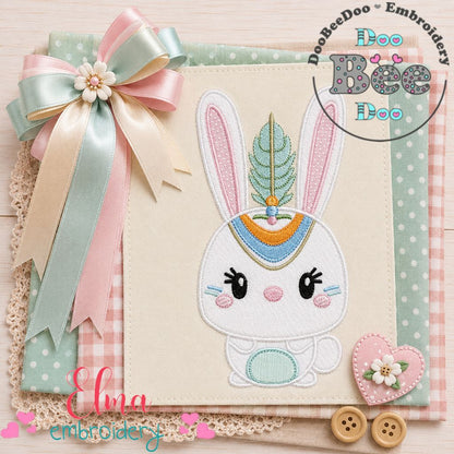 Boho Bunny Embroidery Design – Appliqué – Machine Embroidery Design