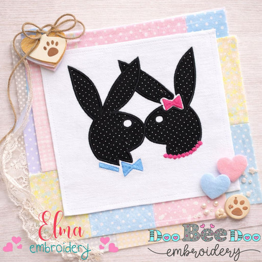 Bunny Couple - Appliqué - Machine Embroidery Design