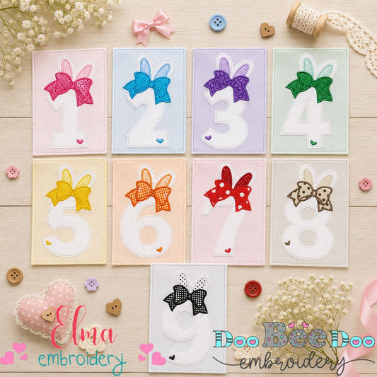 Bunny Ears Numbers Collection – Applique – Machine Embroidery Design