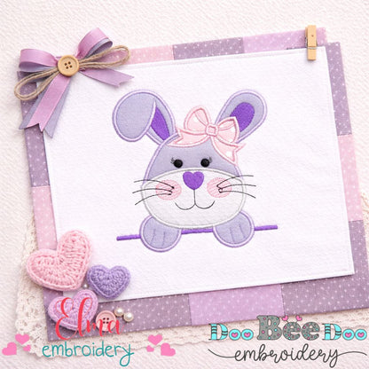 Easter Bunny Face Girl – Appliqué – Machine Embroidery Design