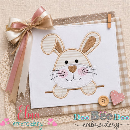 Sweet Bunny Face - Applique - Machine Embroidery Design