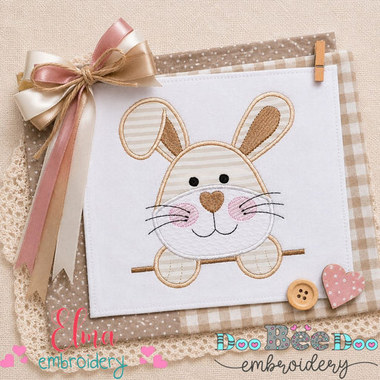 Sweet Bunny Face - Applique - Machine Embroidery Design