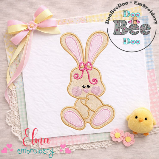 Sweet Baby Bunny Girl Big Ears - Appliqué - Machine Embroidery Design