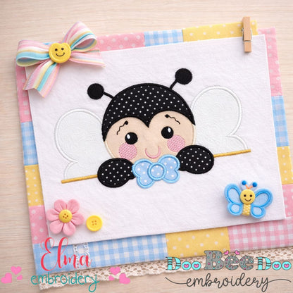 Cute Butterfly Boy – Appliqué – Machine Embroidery Design