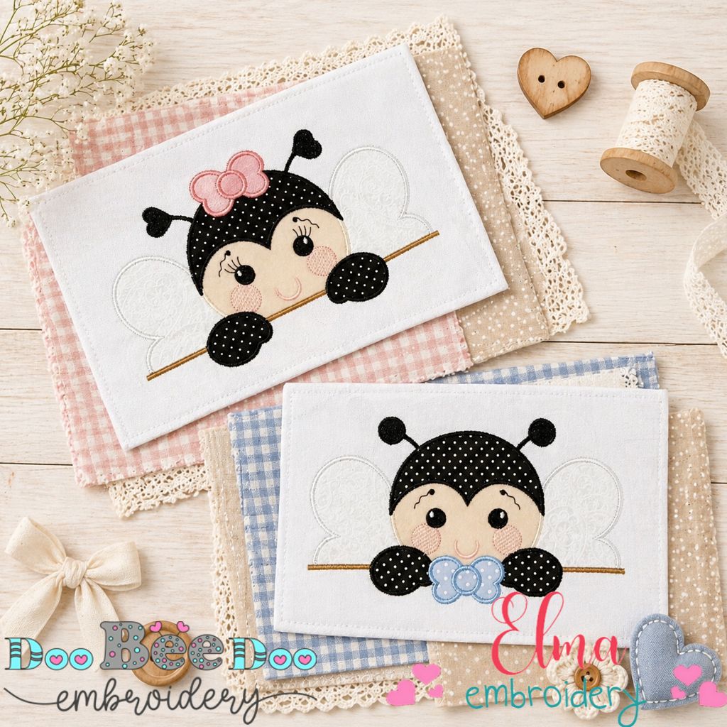 Sweet Peekaboo Butterfly Set – Appliqué – Machine Embroidery Design