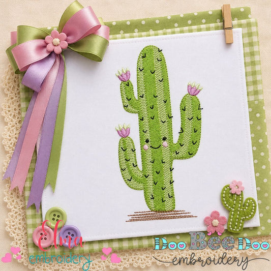 Happy Desert Cactus - Fill Stitch – Machine Embroidery Design