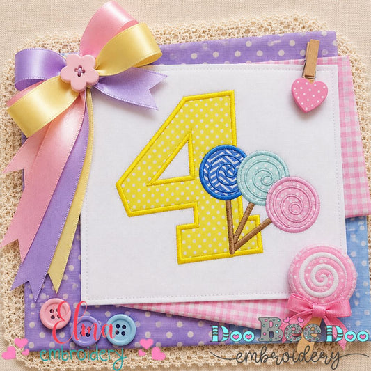 Sweet Candy Four - Appliqué - Machine Embroidery Design