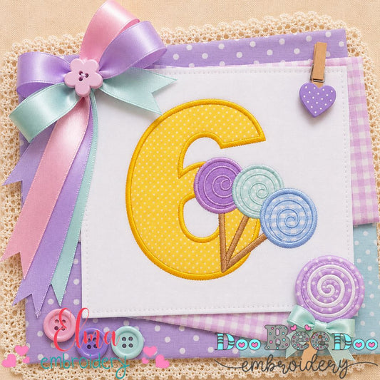 Sweet Candy Six - Appliqué - Machine Embroidery Design