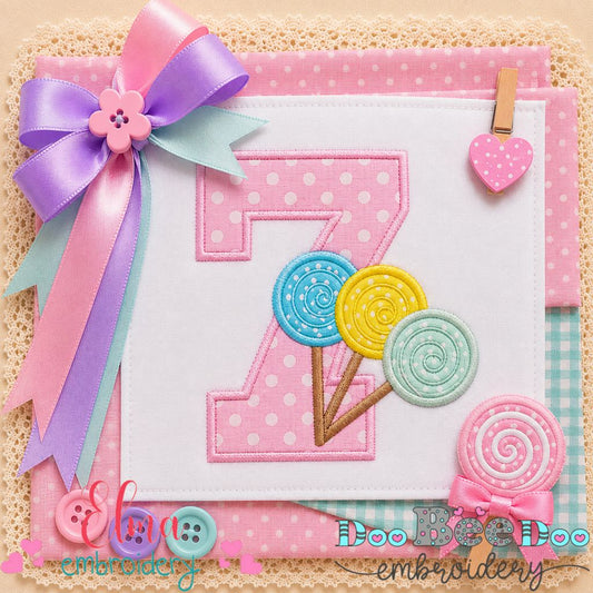 Sweet Candy Seven - Appliqué - Machine Embroidery Design