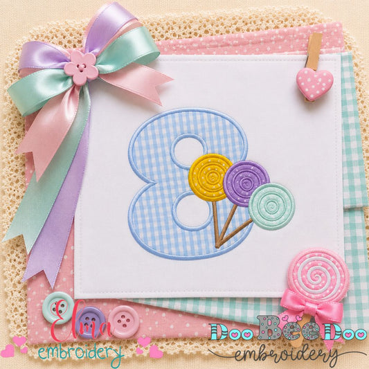 Sweet Candy Eight - Appliqué - Machine Embroidery Design