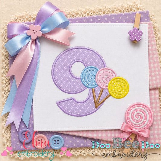 Sweet Candy Nine - Appliqué - Machine Embroidery Design