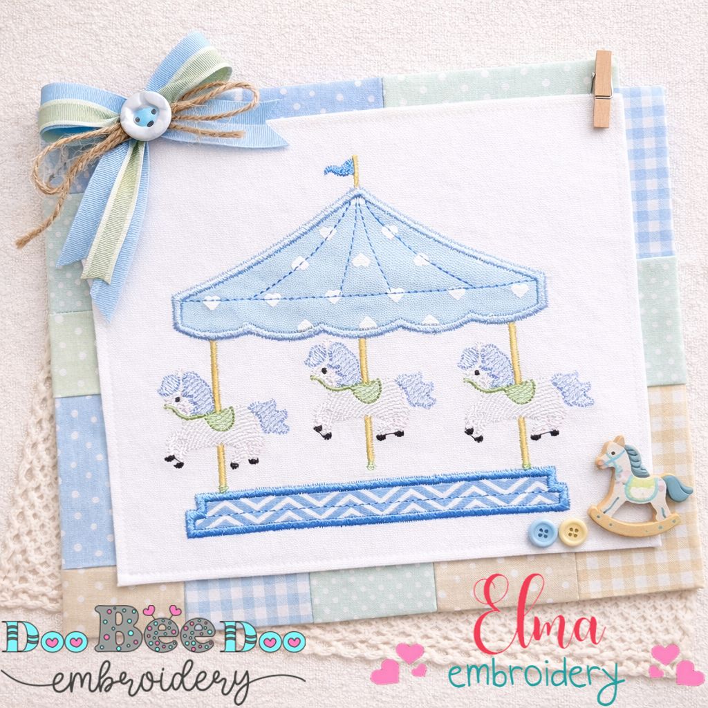 Carousel Horse Boy - Appliqué - Machine Embroidery Design