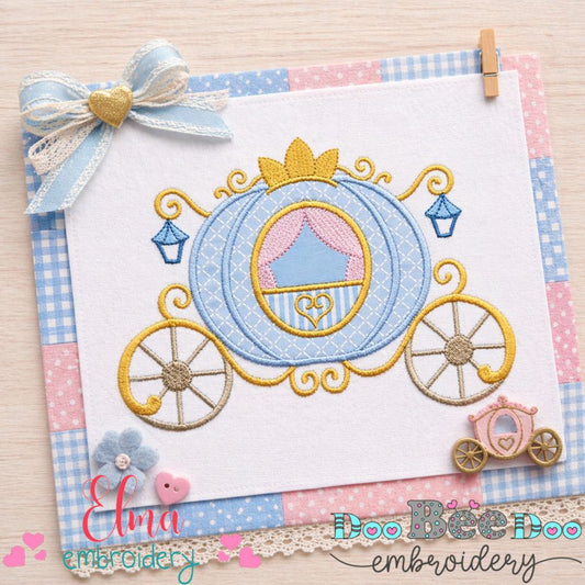 Enchanted Cinderella Royal Carriage – Appliqué - Machine Embroidery Design